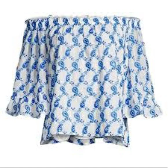 Lily Pulitzer Alva Top Baha Blue Paisley